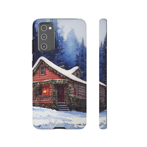 Cozy Christmas Cabin in the Snow - Impact Resistant Phone Case Samsung Galaxy S20 FE Matte